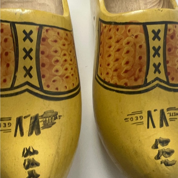 Vintage Wett VV Ged Dutch Hand Carved Klompen Wooden Shoes - Picture 3 of 16